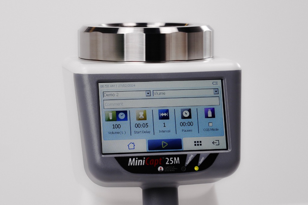 Màn hình cảm ứng MiniCapt® 25M – giao diện cài đặt công thức lấy mẫu