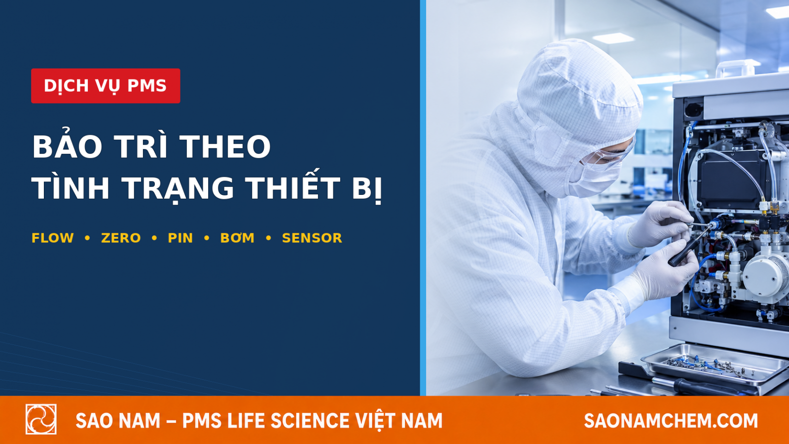 Bảo trì phòng ngừa thiết bị đếm tiểu phân PMS theo tình trạng kỹ thuật thực tế chuẩn GMP