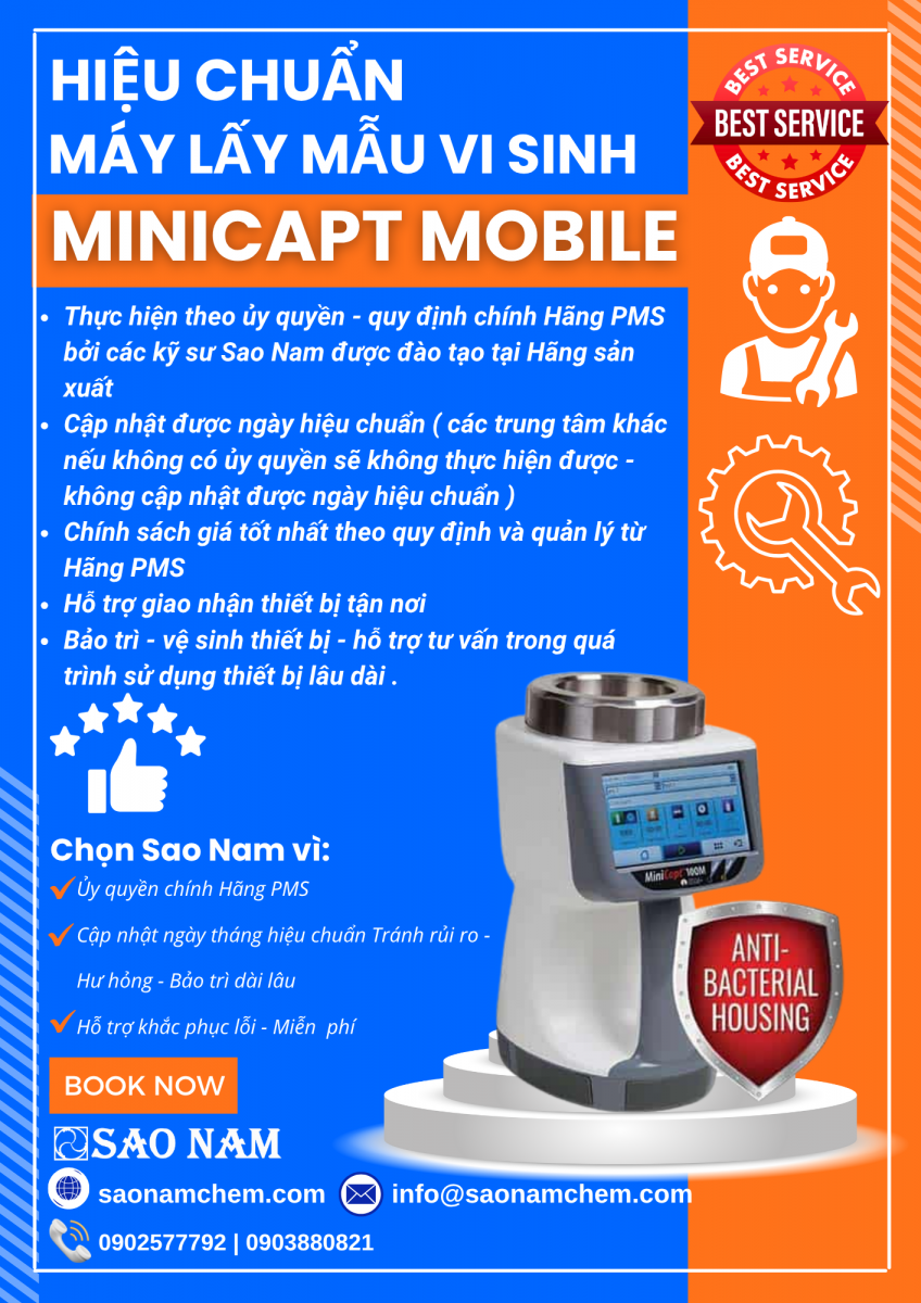 Hiệu chuẩn máy lấy mẫu vi sinh MINICAPT SAO NAM