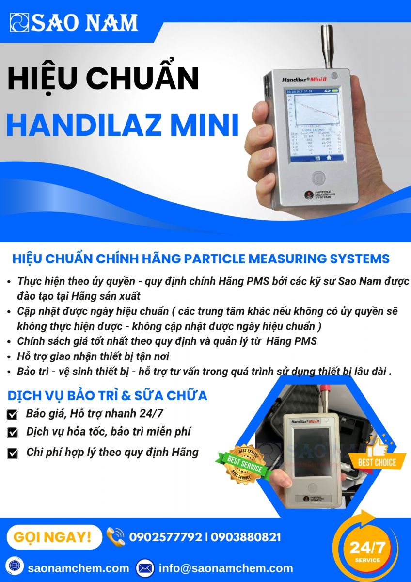 Hiệu chuẩn máy đếm tiểu phân HANDILAZ MINI - SAO NAM
