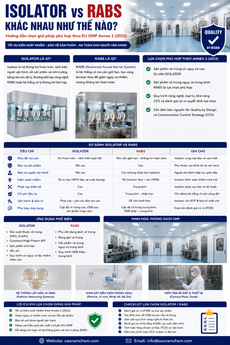 Isolator và RABS trong sản xuất vô trùng theo EU GMP Annex 1
