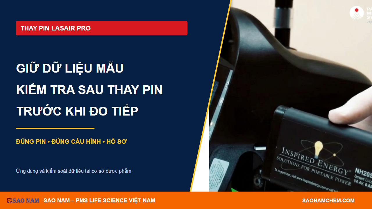 Thay pin Lasair Pro: giữ dữ liệu và kiểm tra trạng thái trước khi đo tiếp