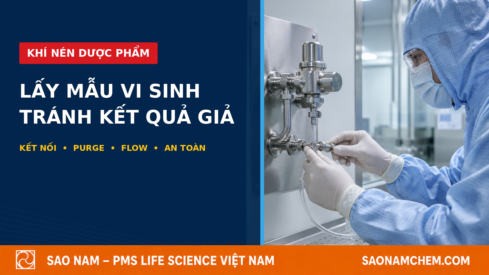 Lấy mẫu vi sinh khí nén: thiết kế điểm đo và thao tác để tránh kết quả giả