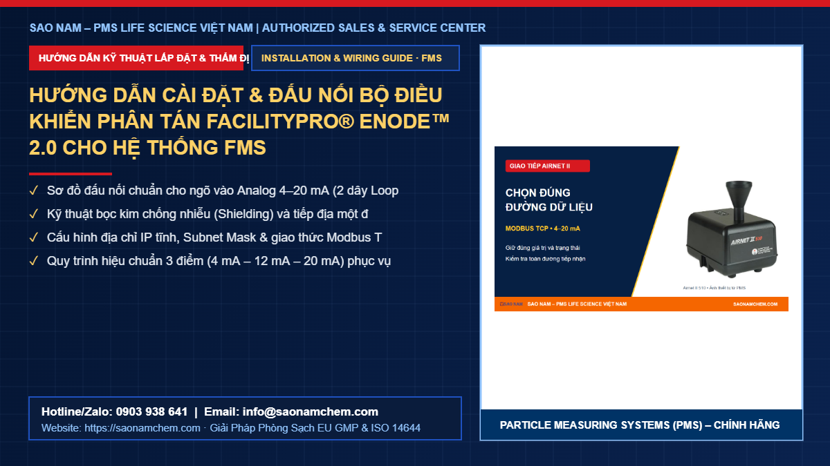 Hướng Dẫn Cài Đặt & Đấu Nối Bộ Điều Khiển Phân Tán FacilityPro® eNode™ 2.0 Cho Hệ Thống FMS