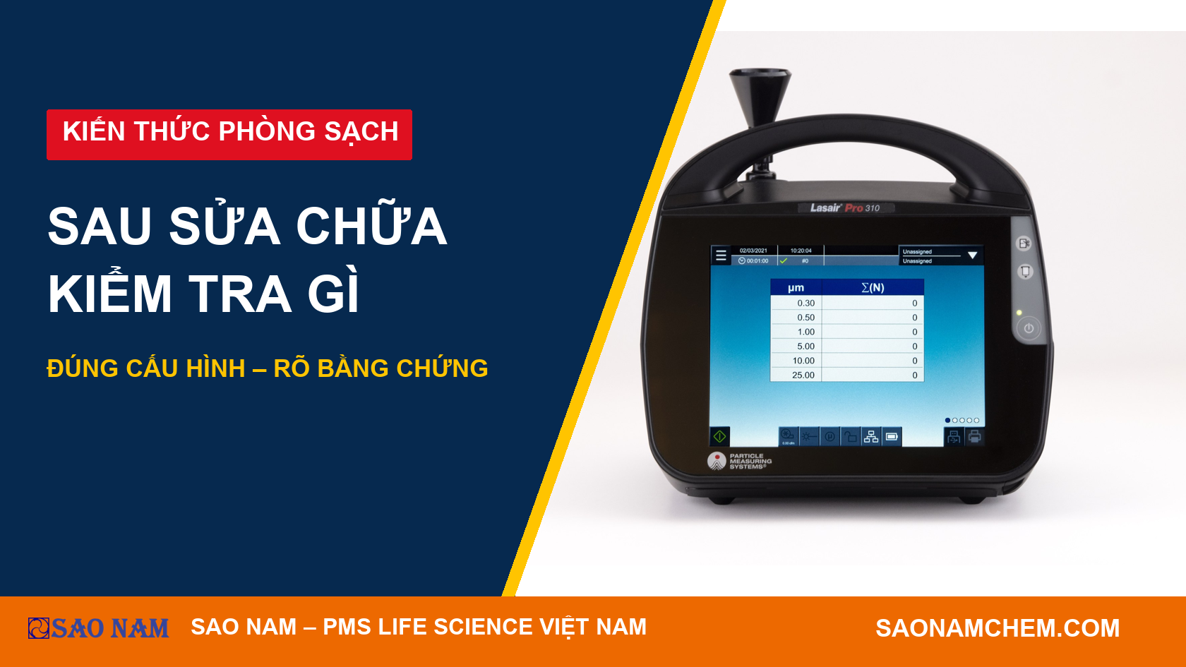 Sau sửa chữa máy đếm tiểu phân PMS: kiểm tra lại cấu hình và dữ liệu