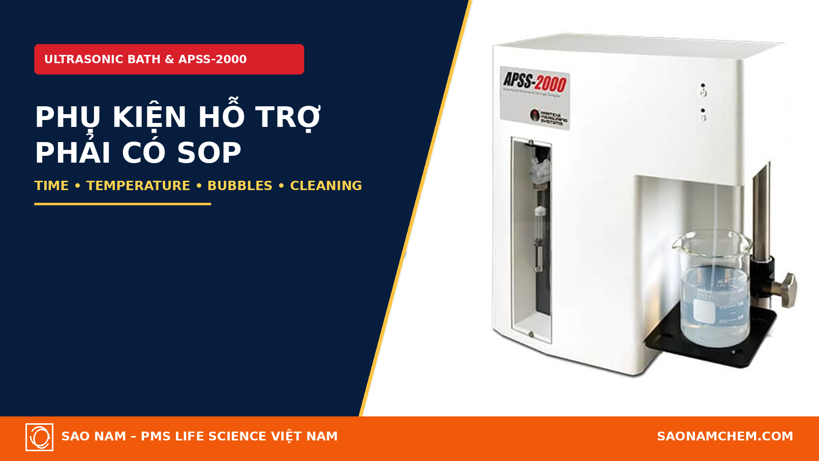 Bể siêu âm trong quy trình APSS-2000: kiểm soát chuẩn bị mẫu, tránh đổi phương pháp